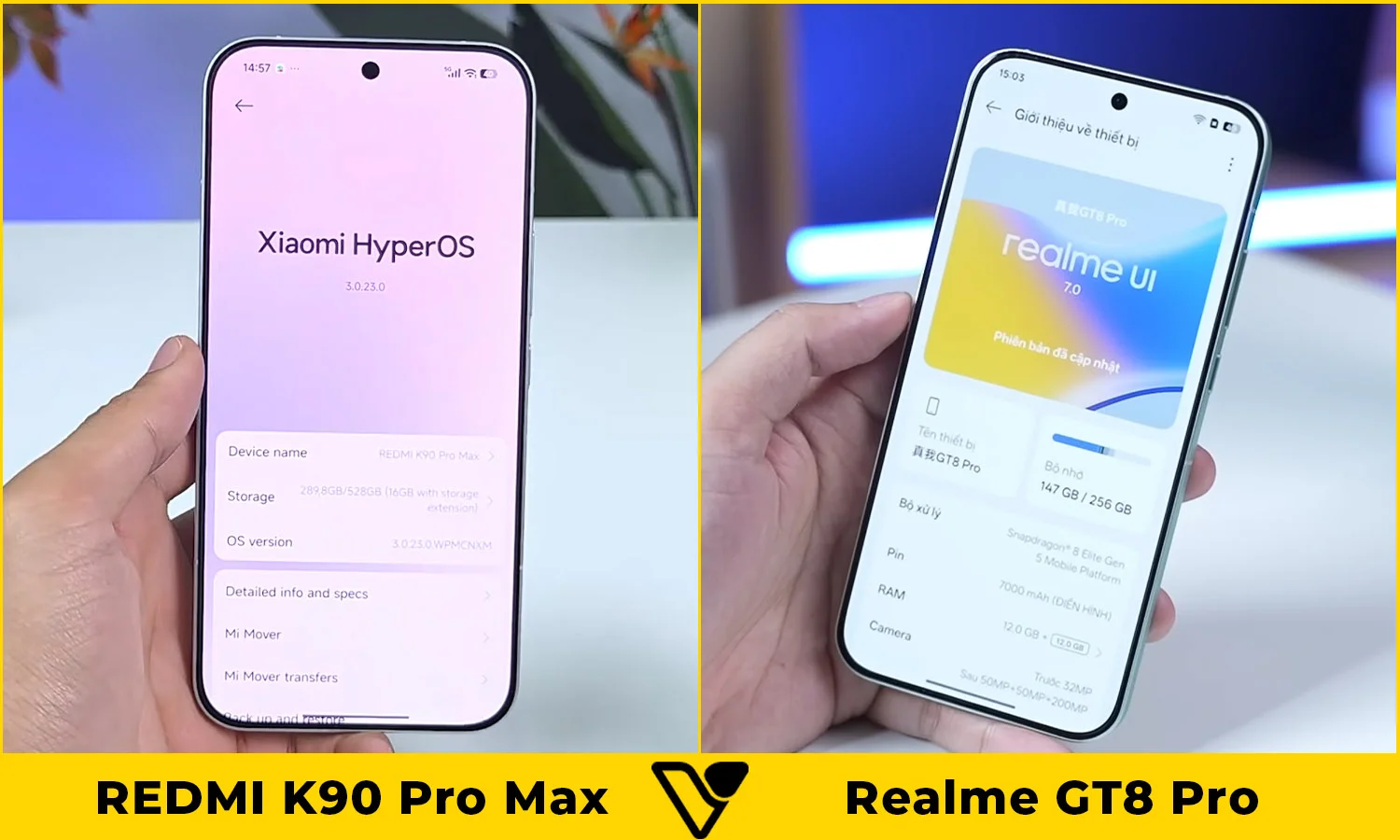 So sánh màn hình REDMI K90 Pro Max vs Realme GT8 Pro