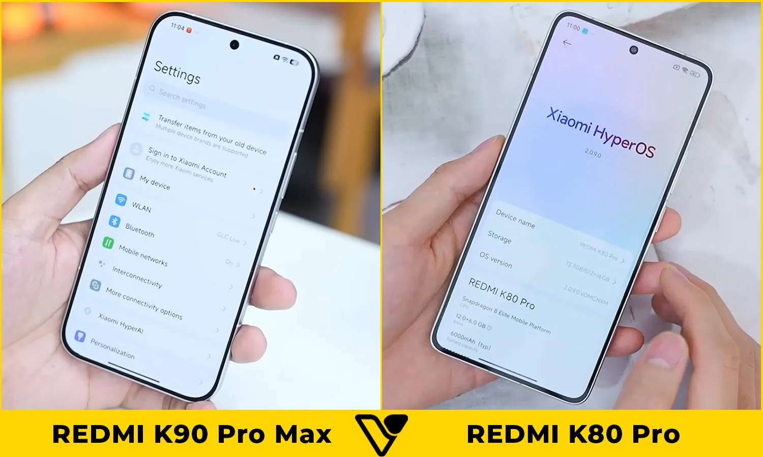 So sánh màn hình REDMI K90 Pro Max vs REDMI K80 Pro