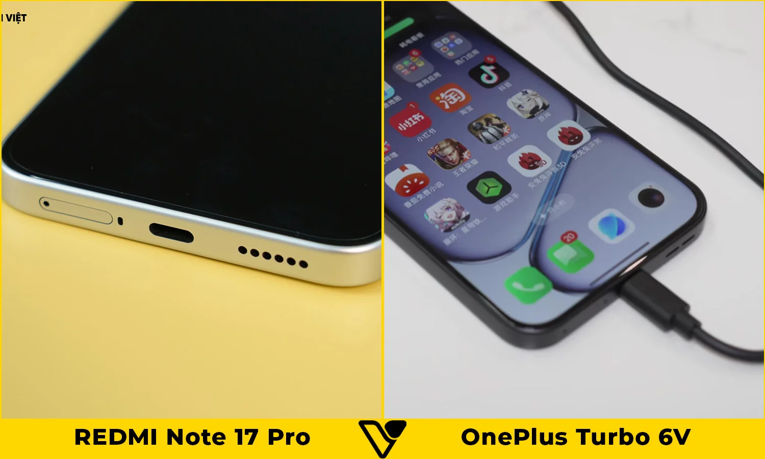 So sánh pin và sạc REDMI Note 17 Pro vs OnePlus Turbo 6V
