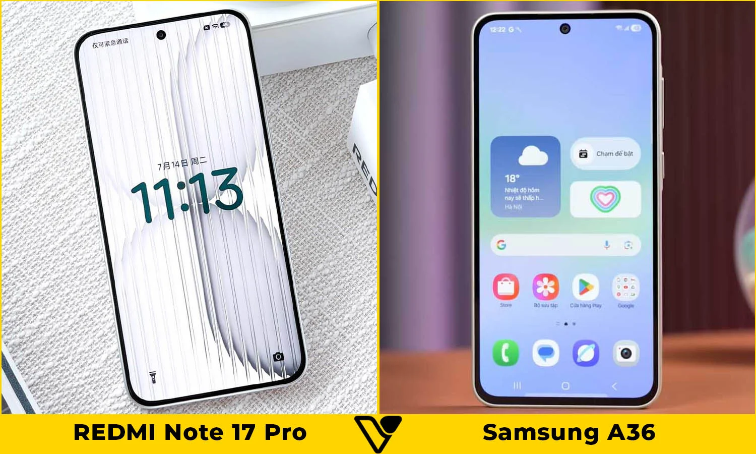 So sánh REDMI Note 17 Pro vs Samsung A36: Màn hình