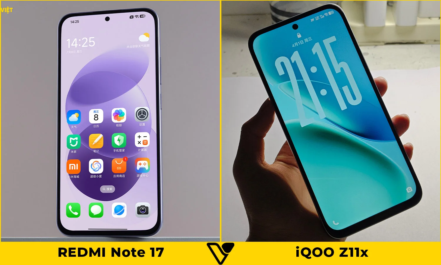 So sánh màn hình REDMI Note 17 vs iQOO Z11x