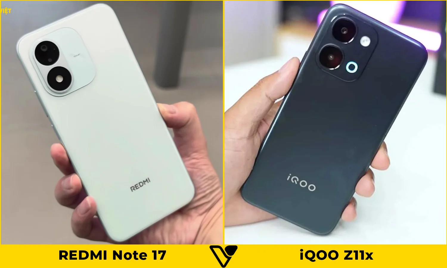 So sánh thiết kế REDMI Note 17 vs iQOO Z11x