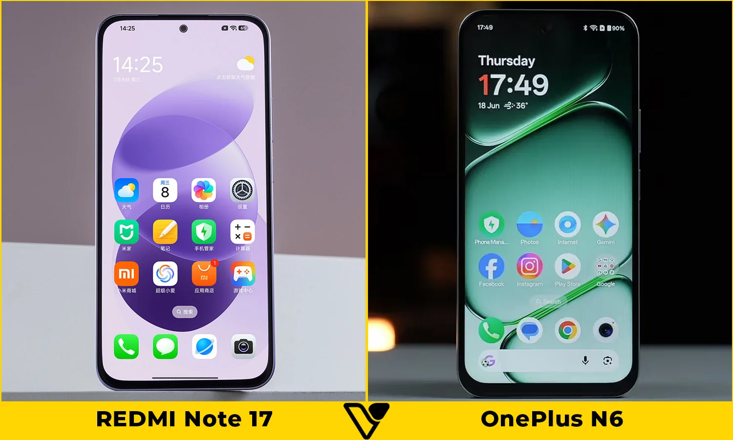 So sánh màn hình REDMI Note 17 vs OnePlus N6