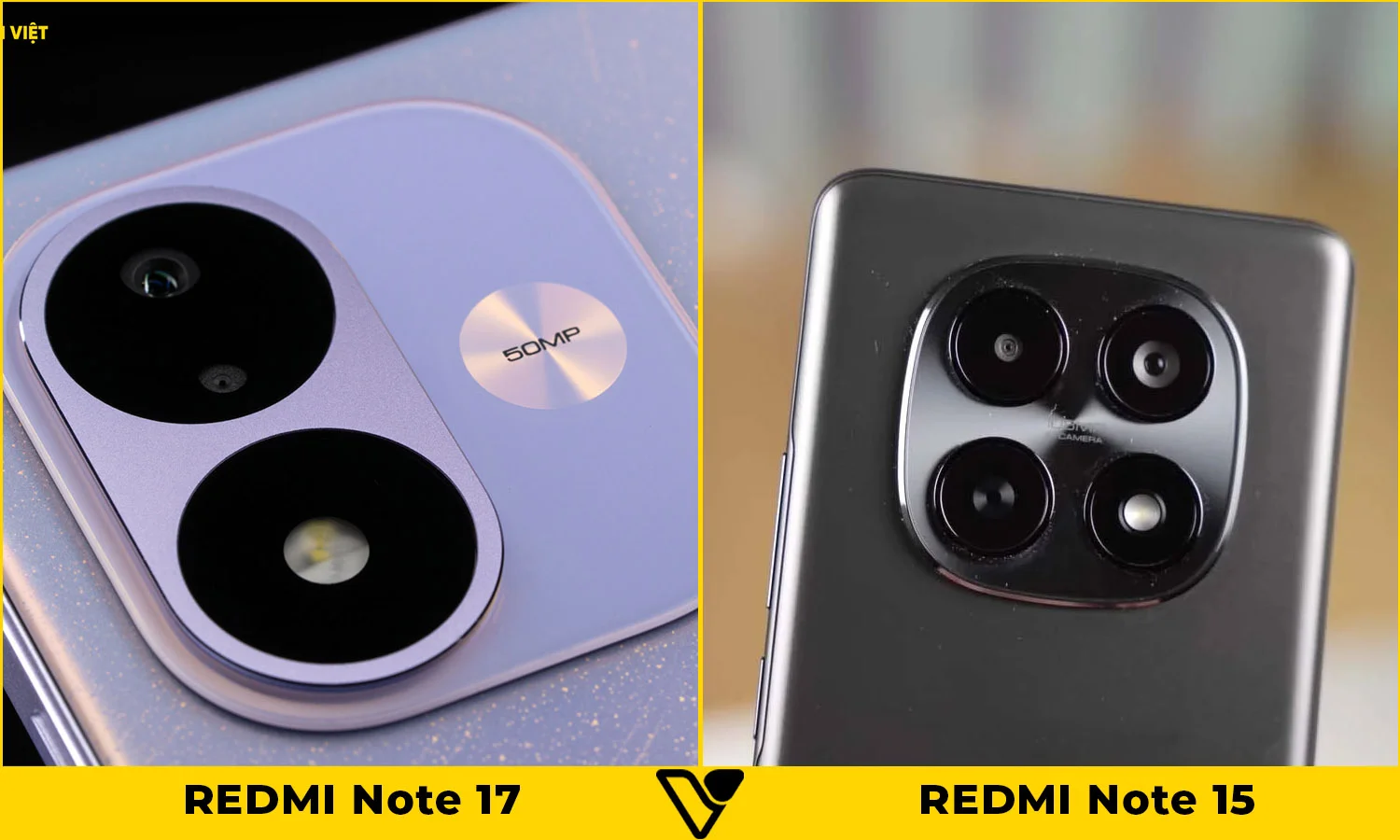 So sánh camera REDMI Note 17 vs REDMI Note 15