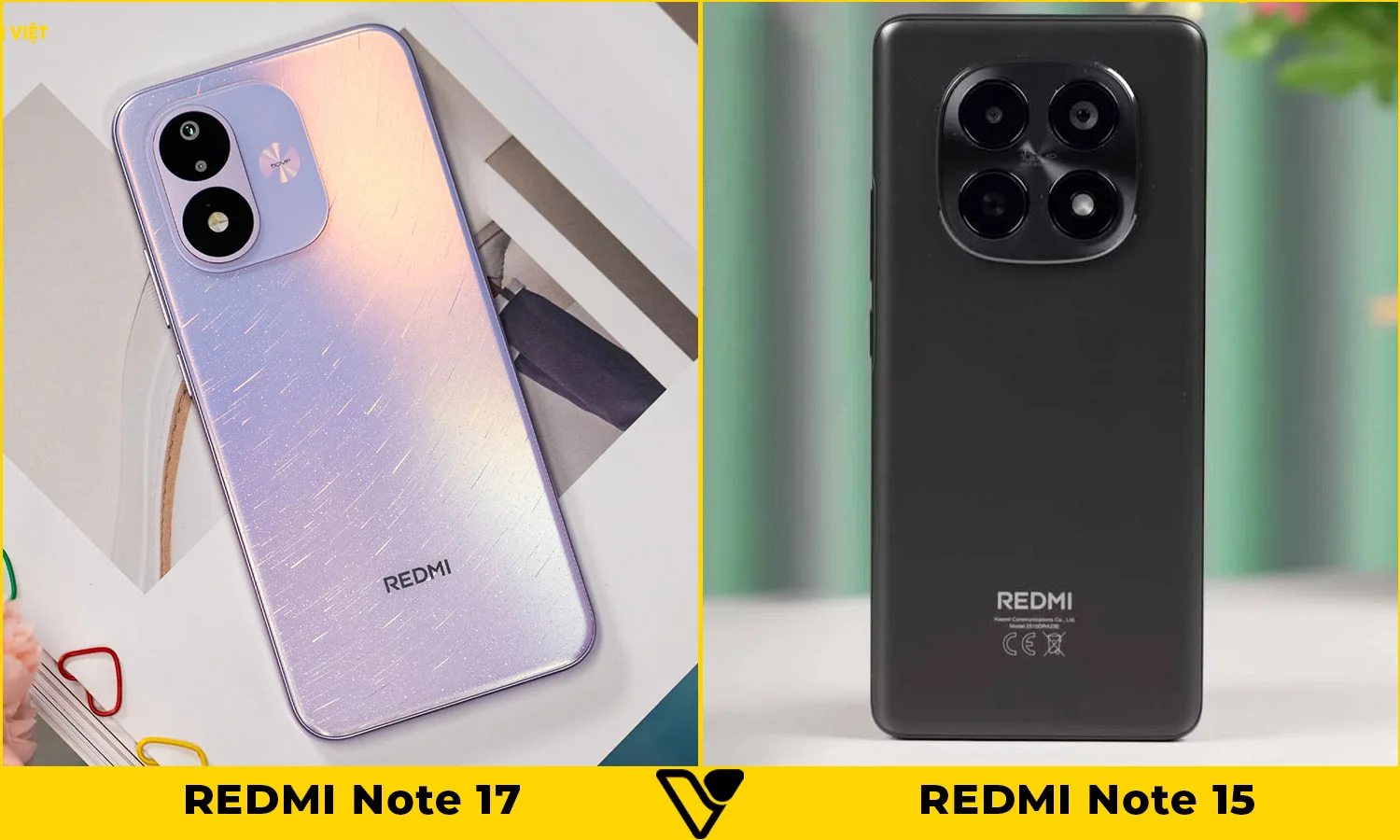 So sánh ngoại hình REDMI Note 17 vs REDMI Note 15