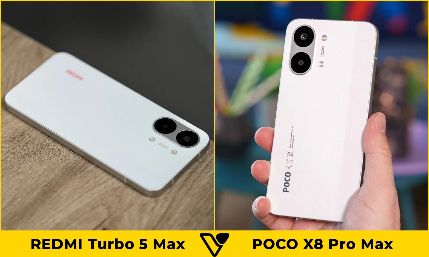 So sánh thiết kế REDMI Turbo 5 Max vs POCO X8 Pro Max