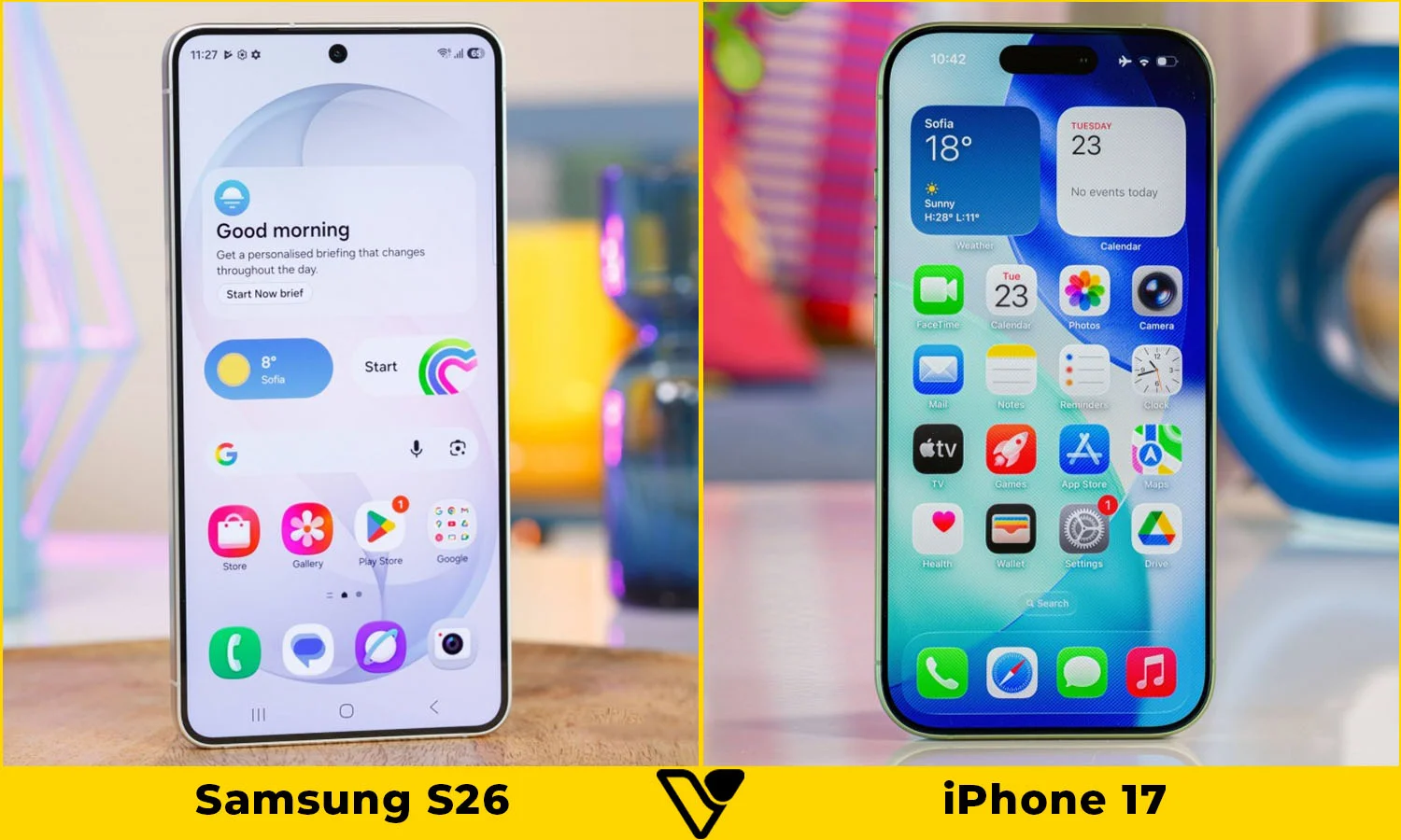 So sánh Samsung S26 vs iPhone 17: Màn hình