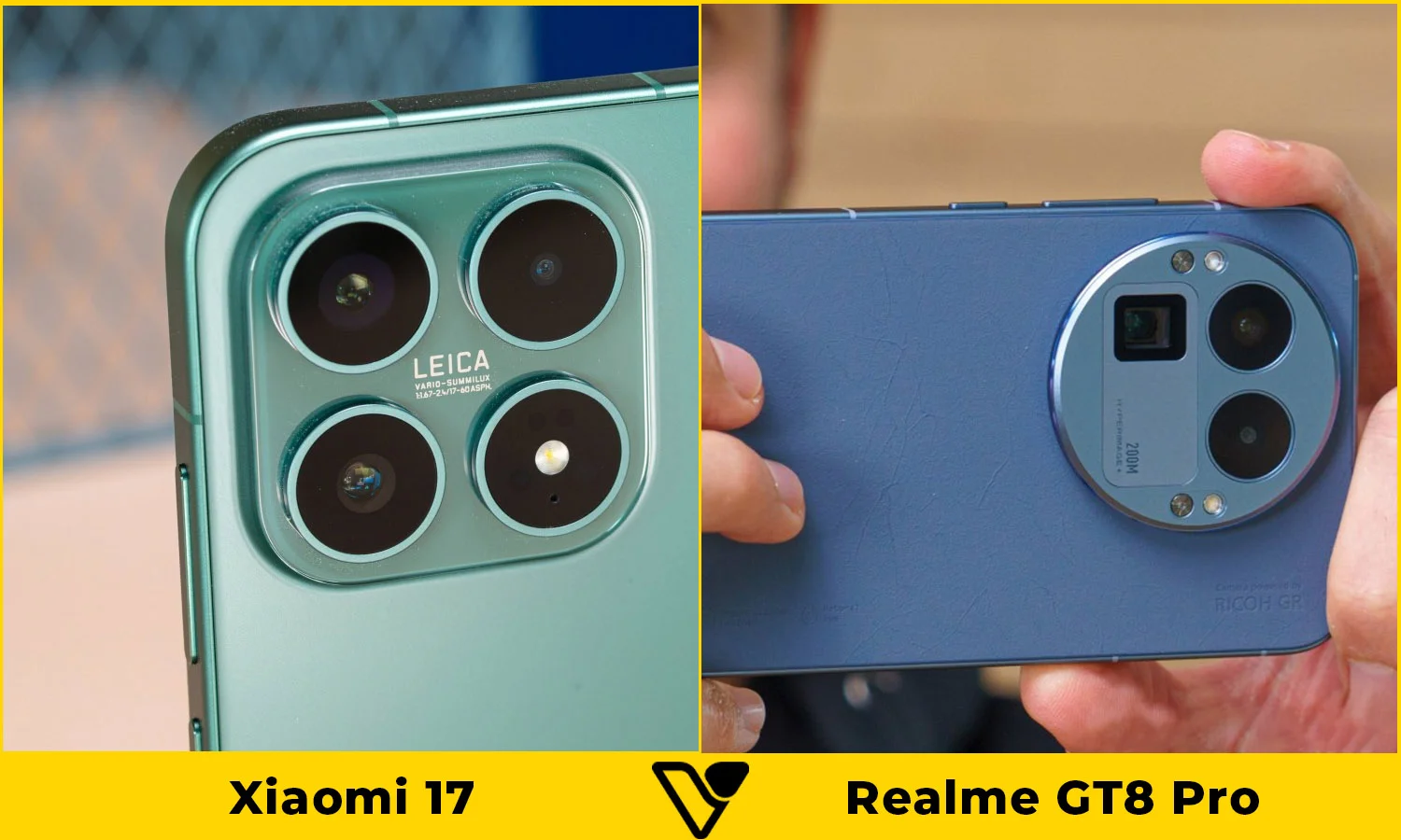 So sánh Xiaomi 17 vs Realme GT8 Pro camera