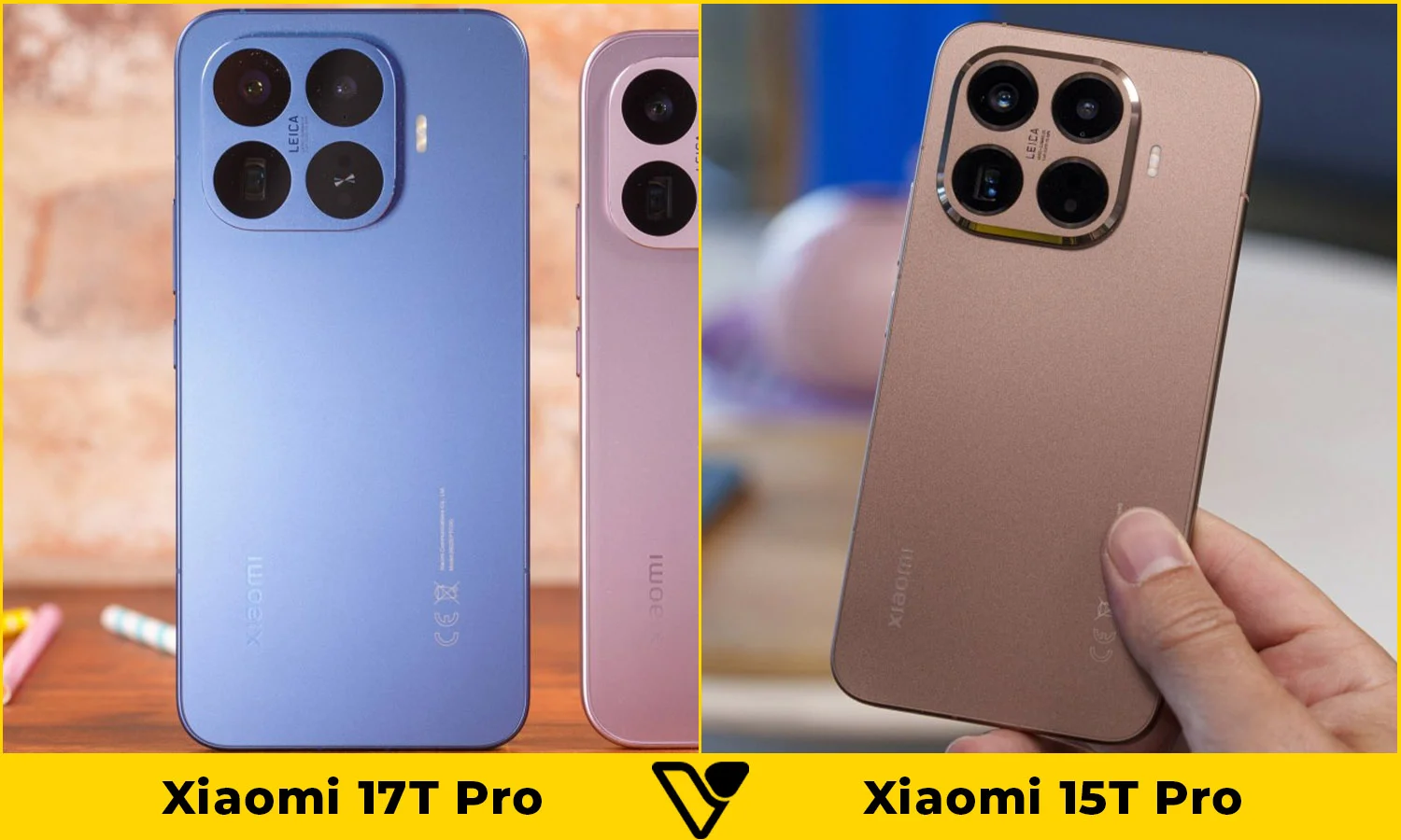 So sánh thiết kế Xiaomi 17T Pro vs Xiaomi 15T Pro