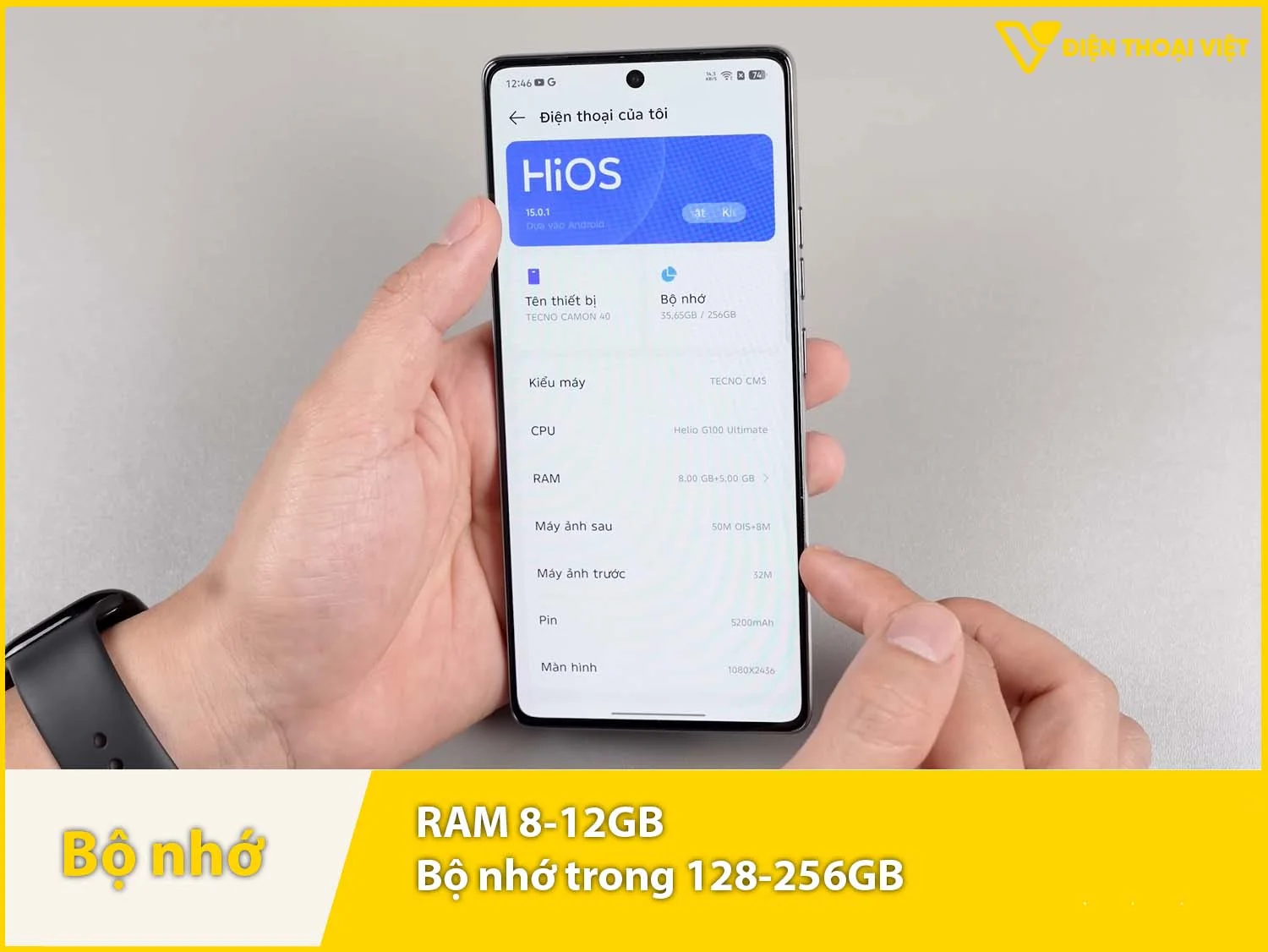 RAM 8-12GB & Bộ nhớ trong 128-256GB