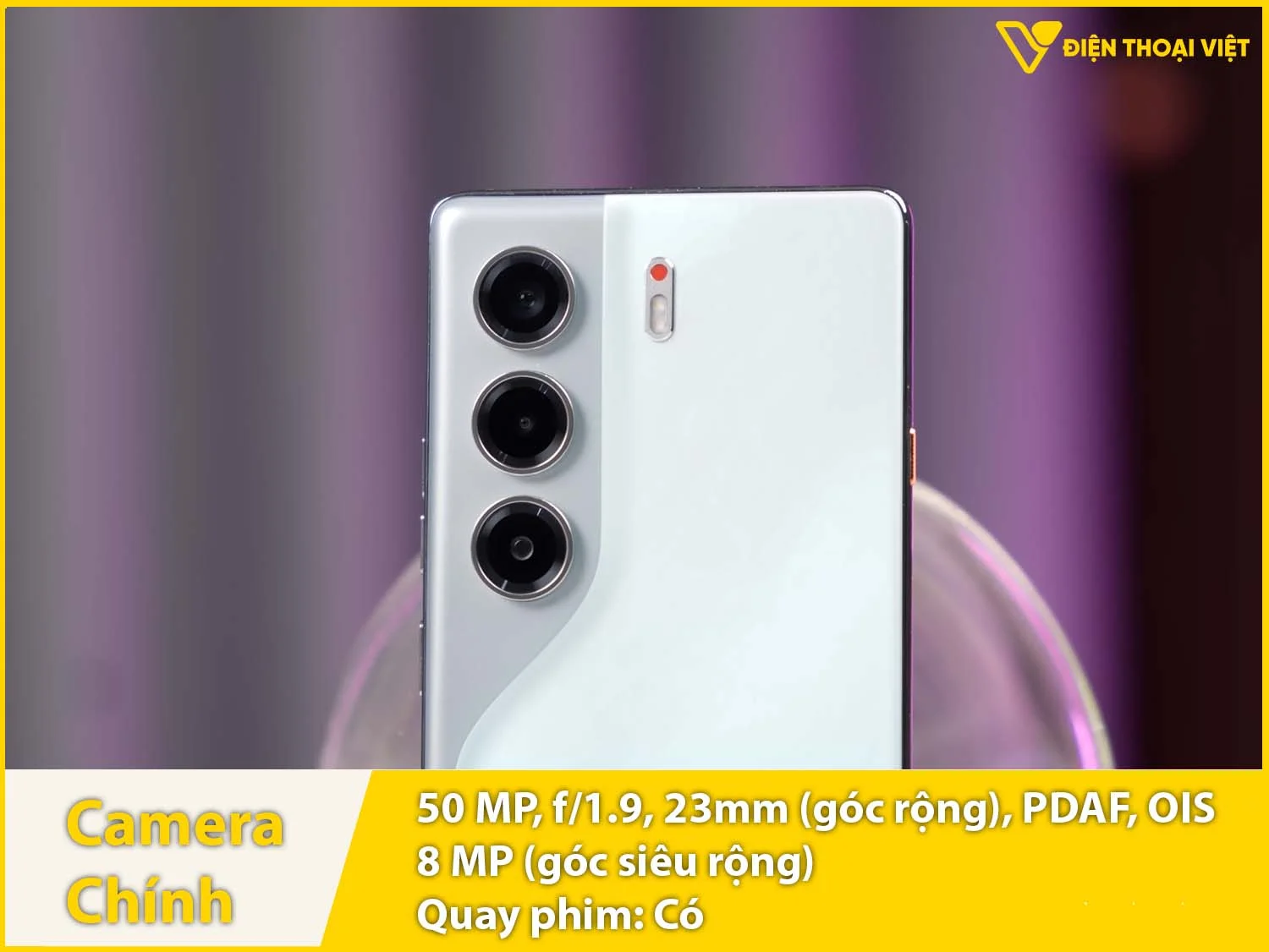 Camera sau 50MP + Góc rộng 8MP