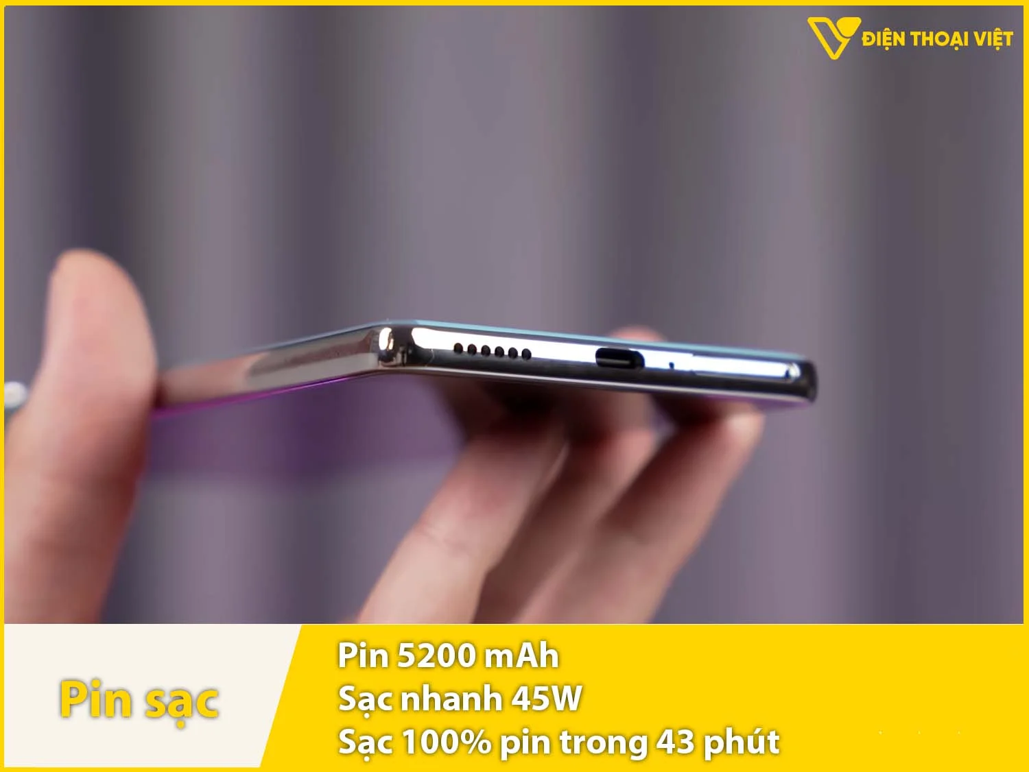 Pin 5200mAh & Sạc nhanh 45W