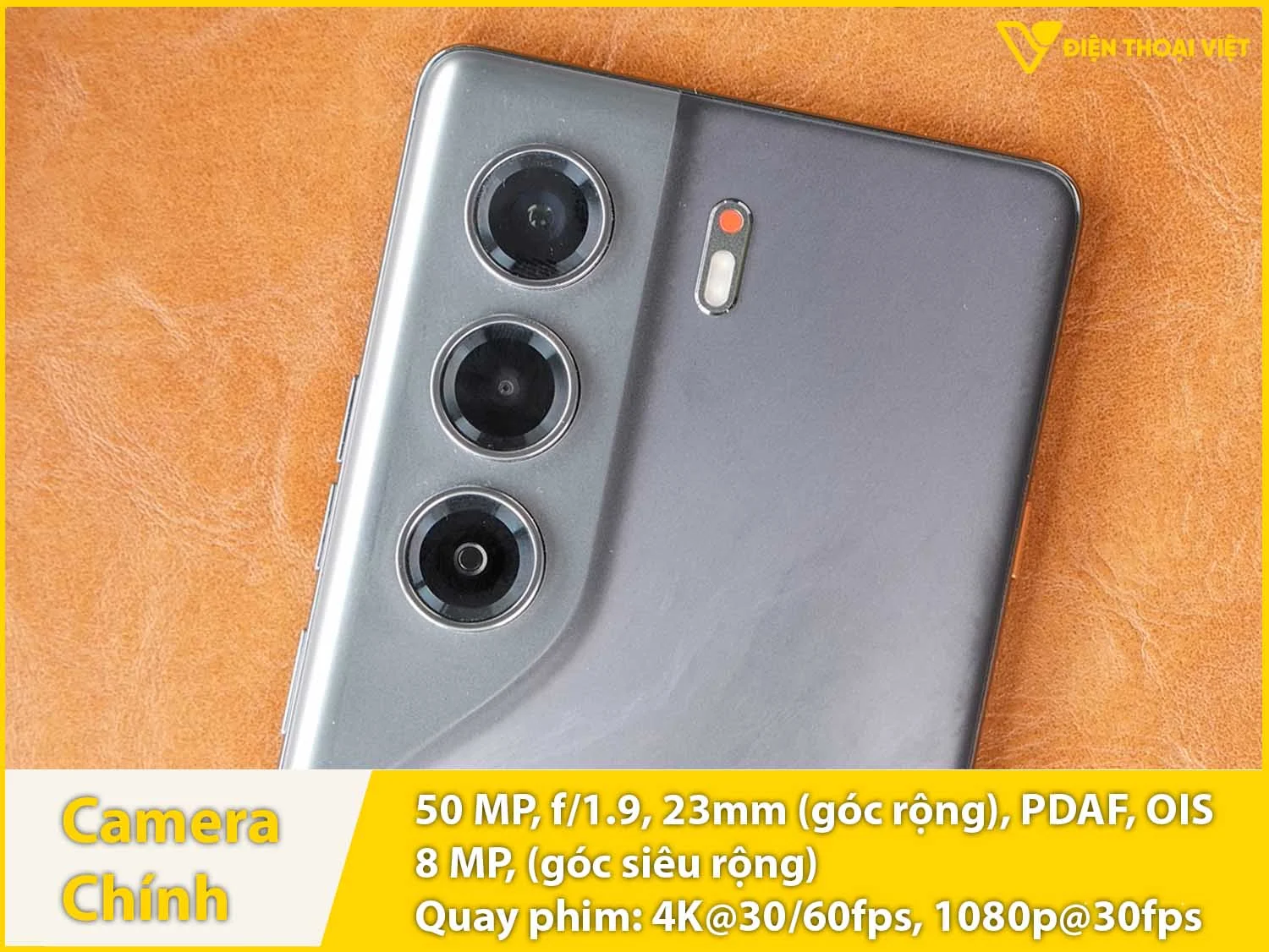 Camera sau 50MP + Góc rộng 8MP & Quay video 4K