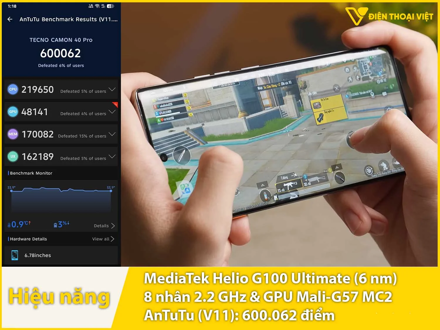 Helio G100 Ultimate đạt 600.062 điểm AnTuTu