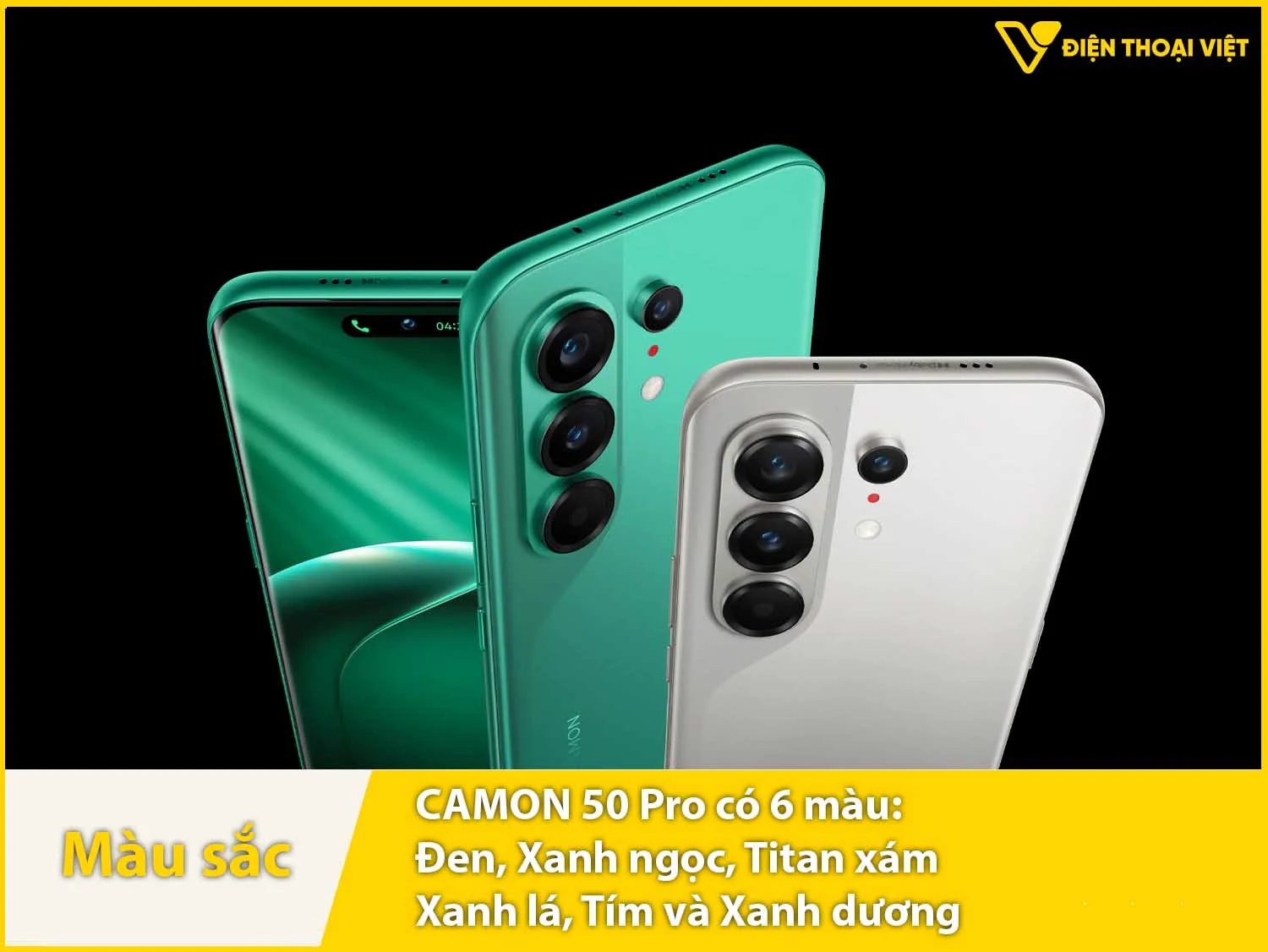 CAMON 50 Pro cung cấp 6 màu sắc