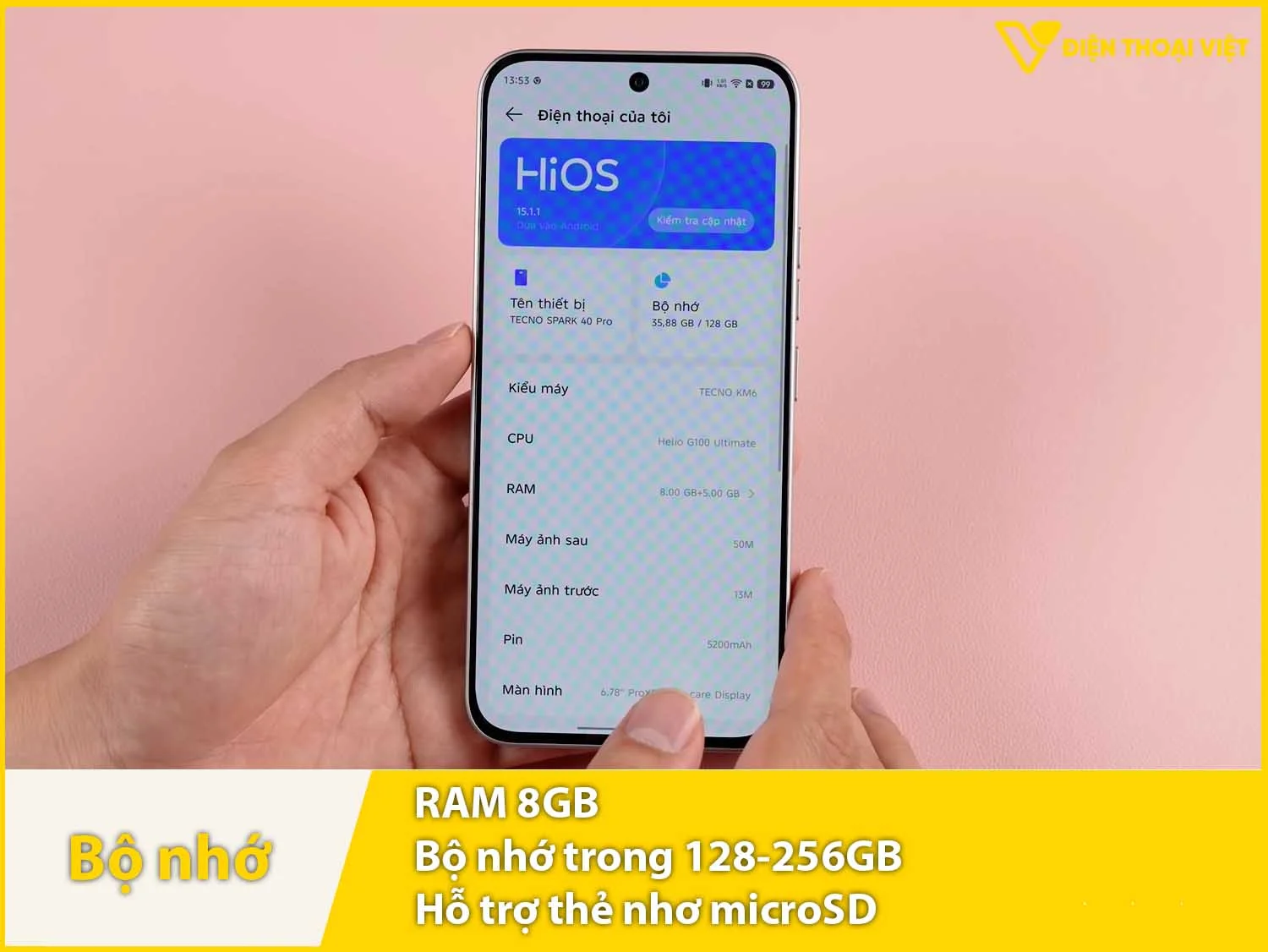 RAM 8GB & Bộ nhớ trong 128-256GB