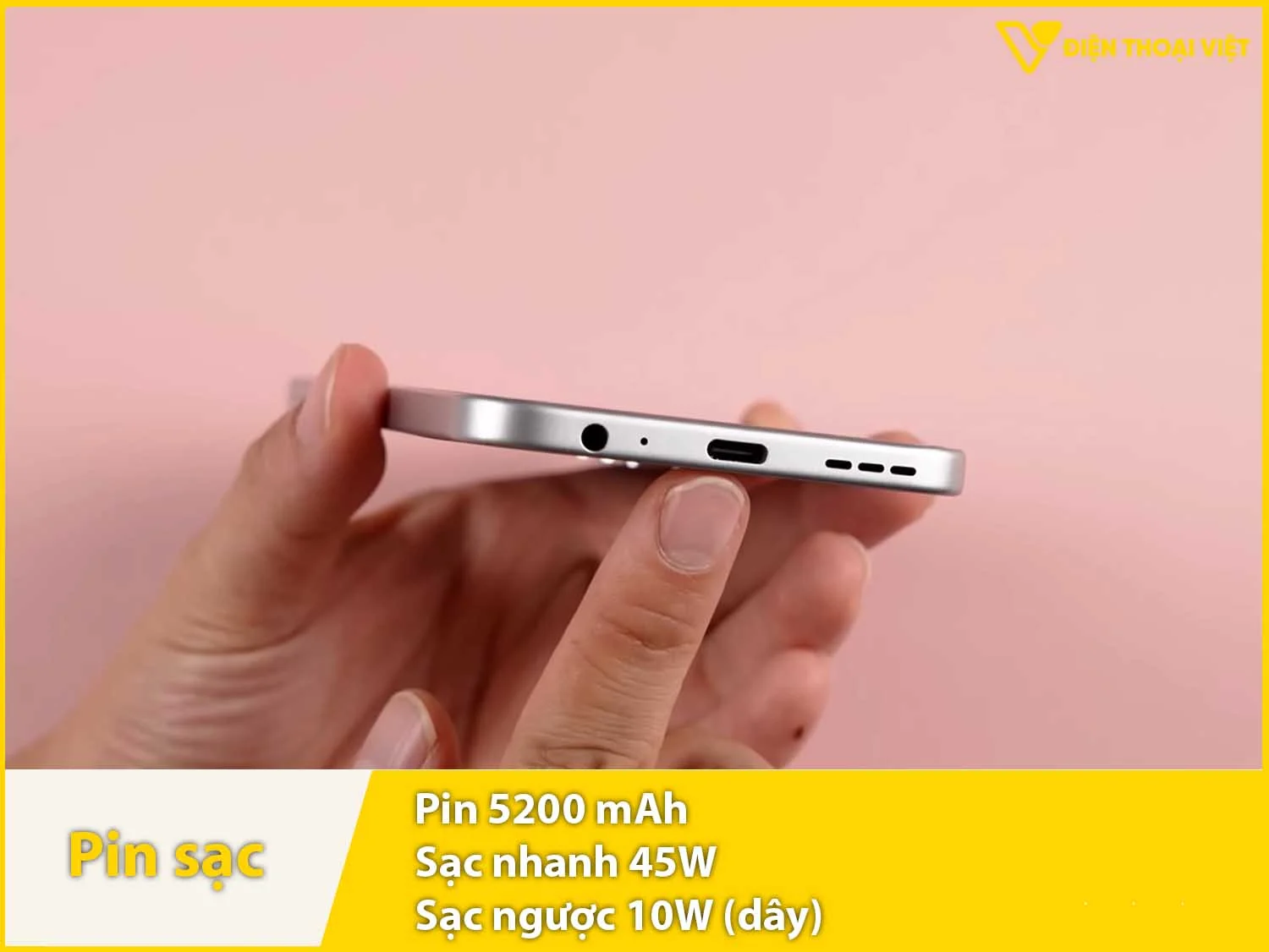 Pin 5200mAh & Sạc nhanh 45W và Sạc ngược 10W