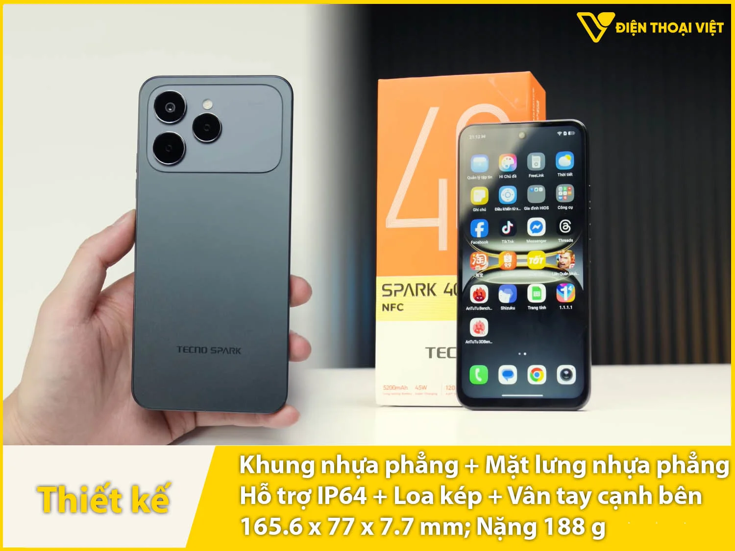 Thiết kế vuông vức, sang trọng có IP64