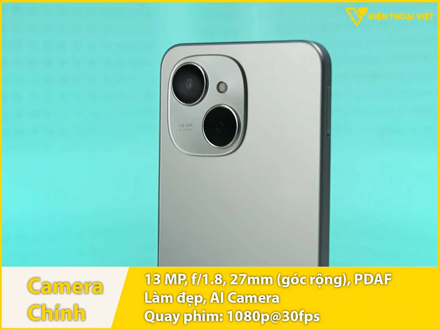 Camera sau AI 13MP & Quay video 1080p
