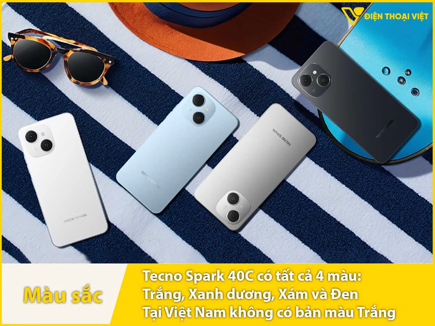 Tecno Spark 40C có tất cả 4 màu sắc