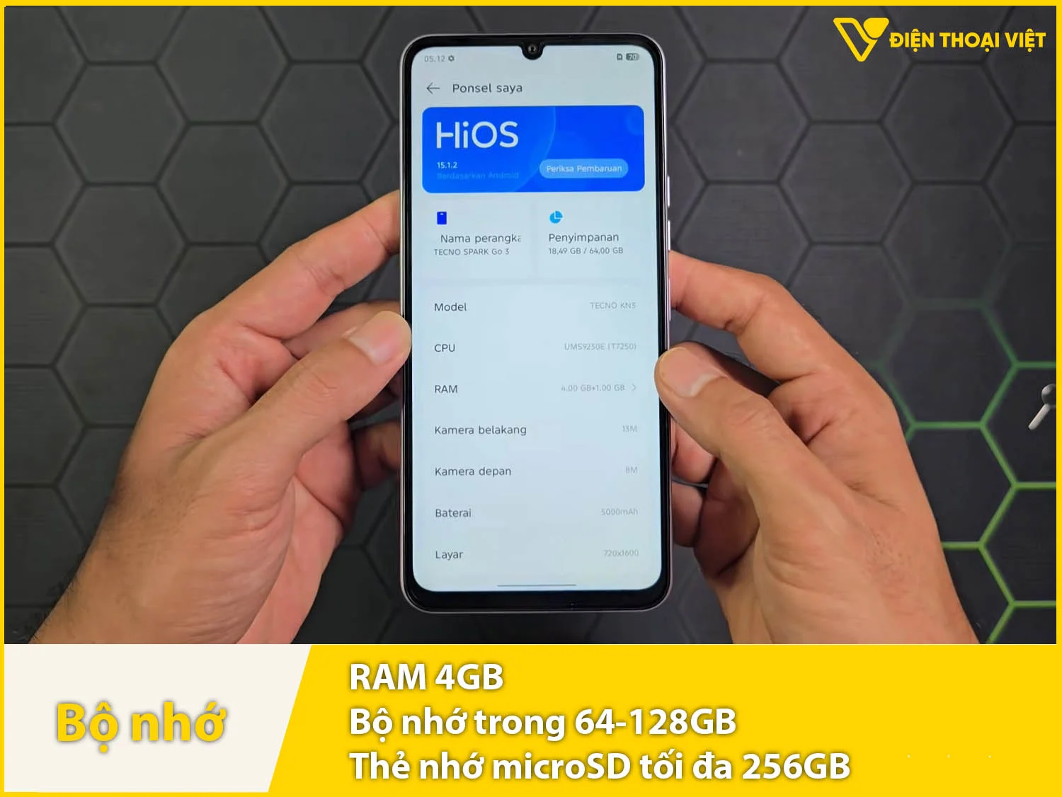 RAM 4GB & Bộ nhớ trong 64-128GB