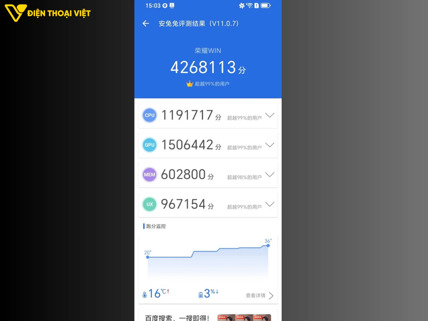 Honor WIN đạt 4.268.113 điểm Antutu