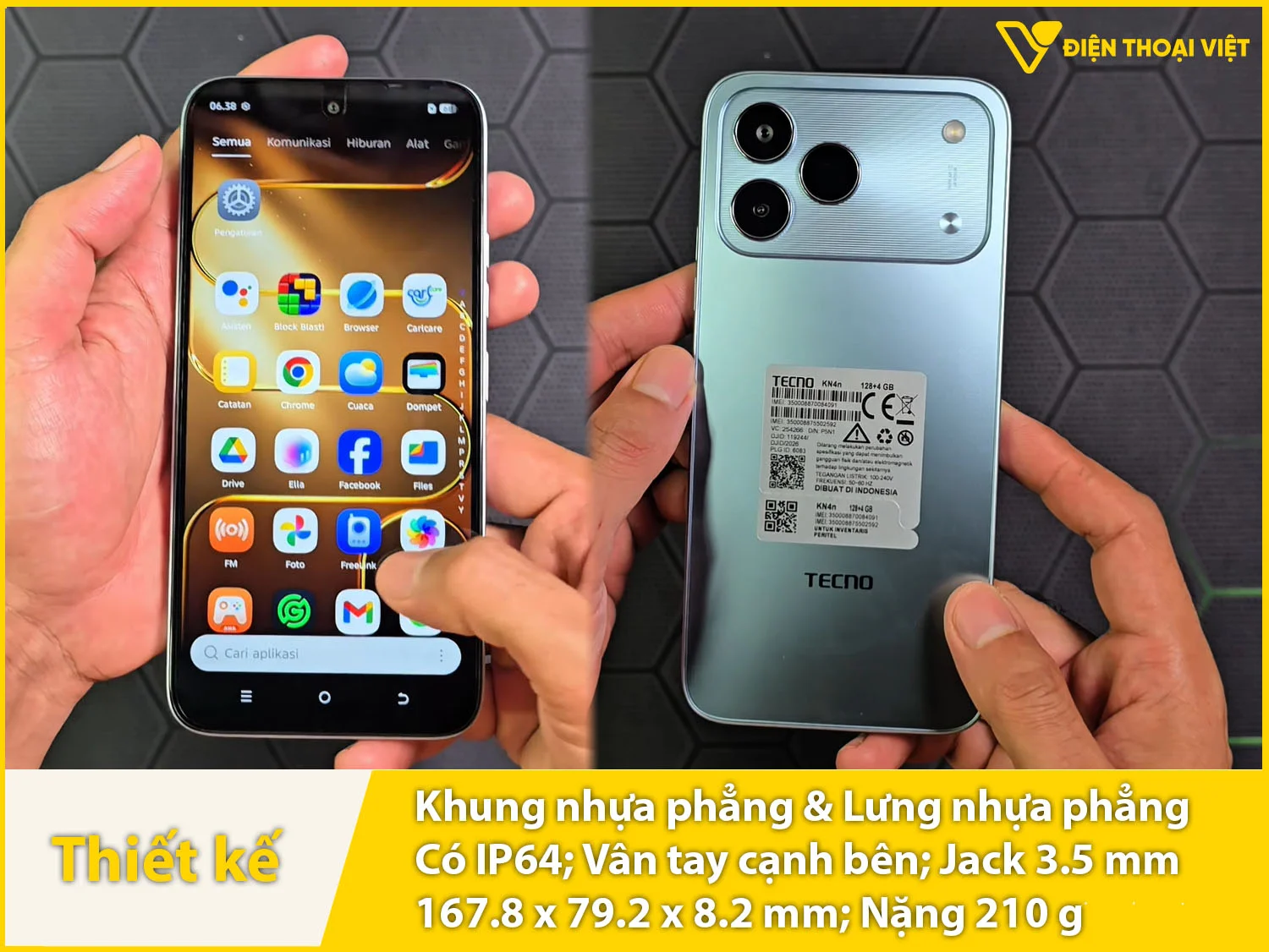 Thiết kế vuông vức & Vỏ nhựa có IP64