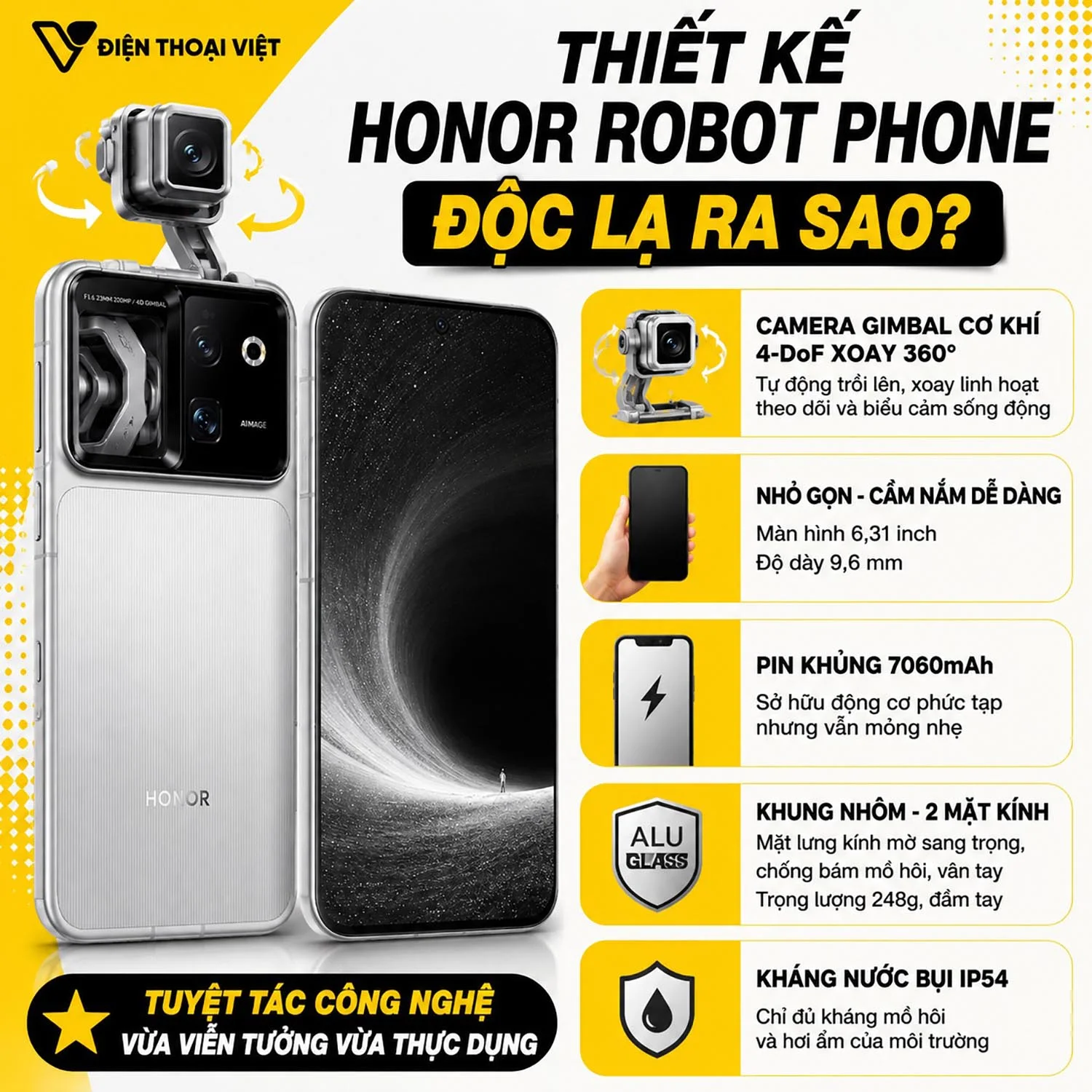 Thiết kế Honor Robot Phone độc lạ ra sao?