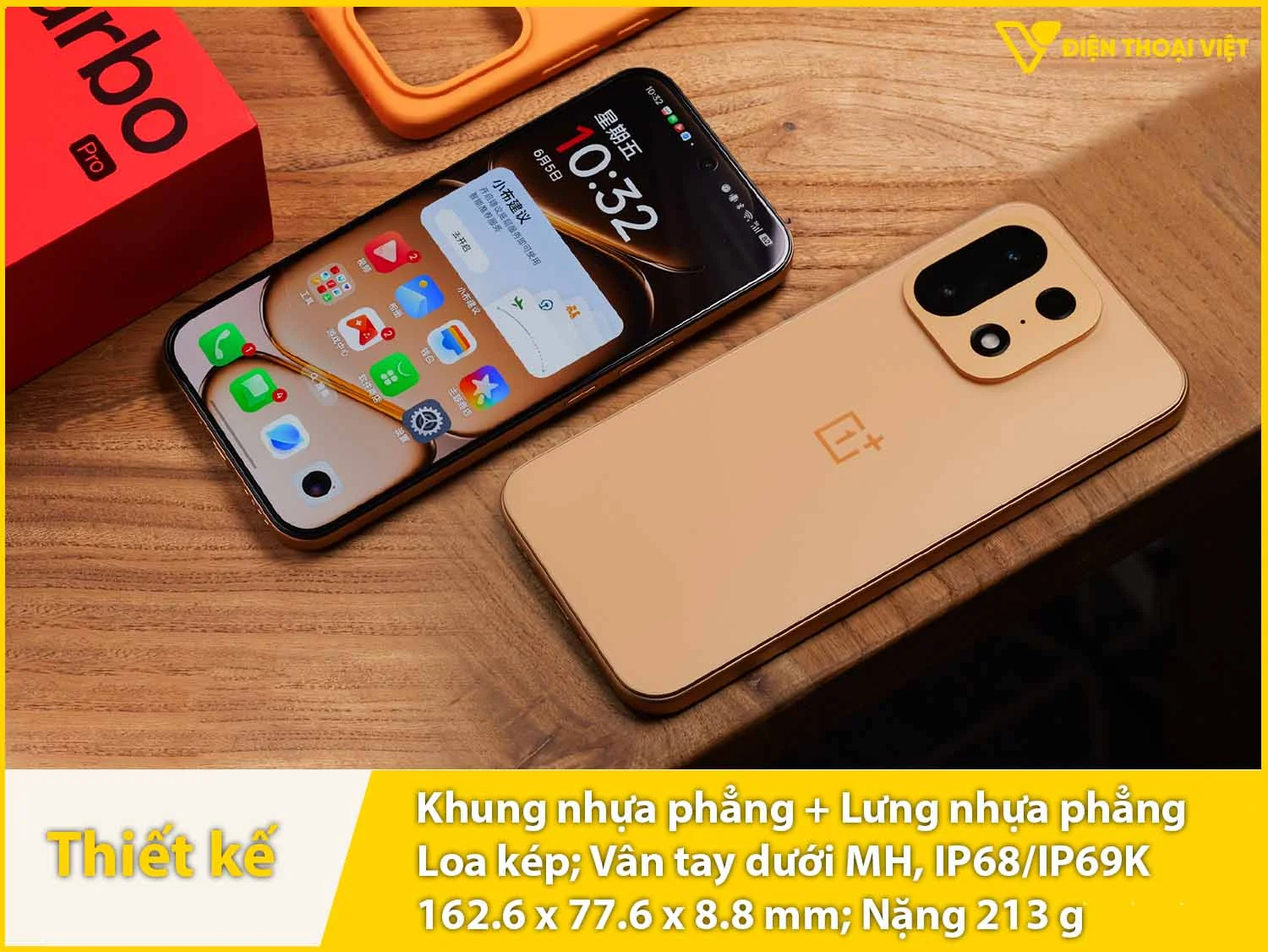Thiết kế vuông vức & Khung và mặt lưng nhựa