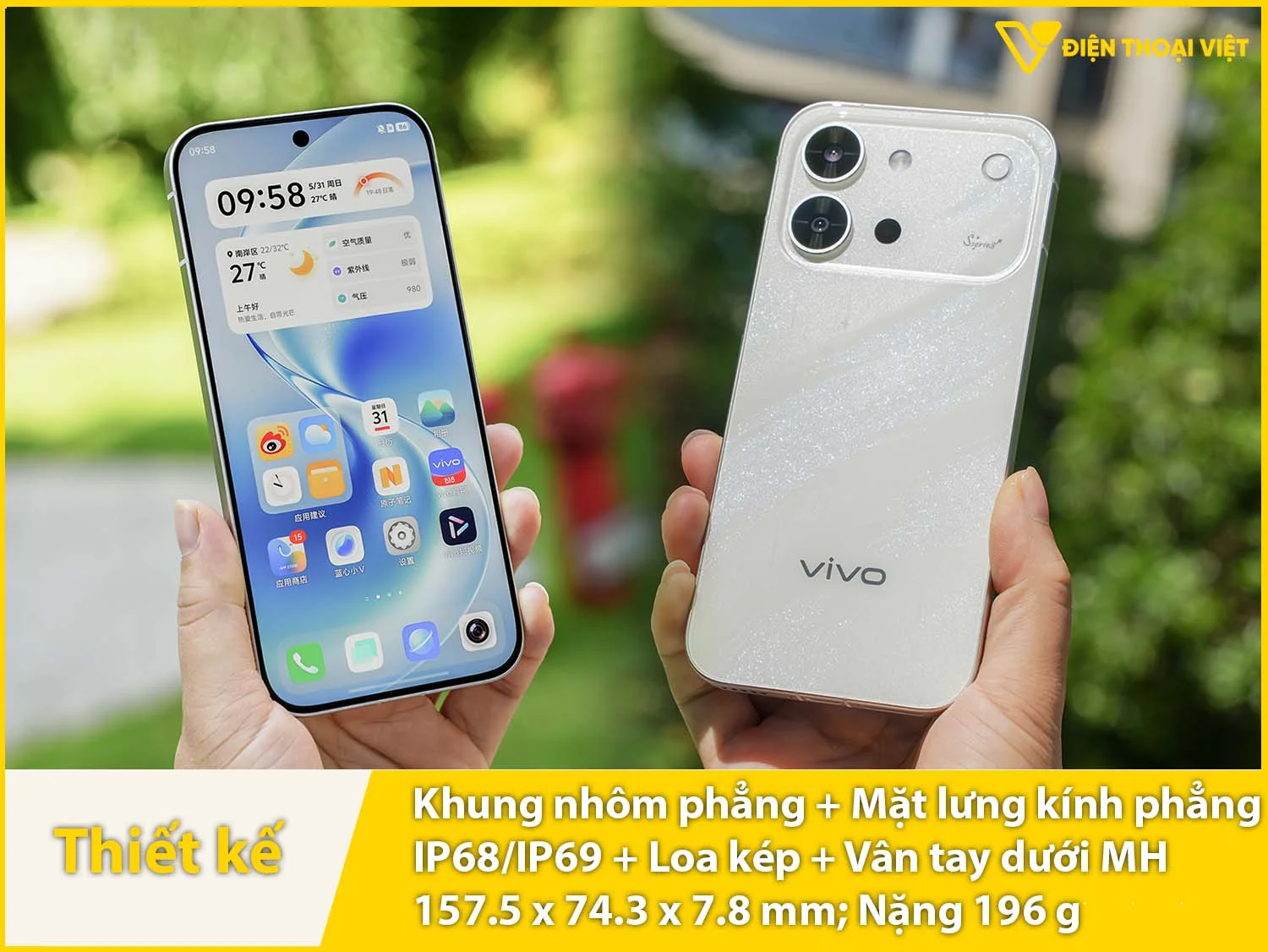Ngoại hình vuông vức & Khung nhôm, 2 mặt kính có IP68/IP69