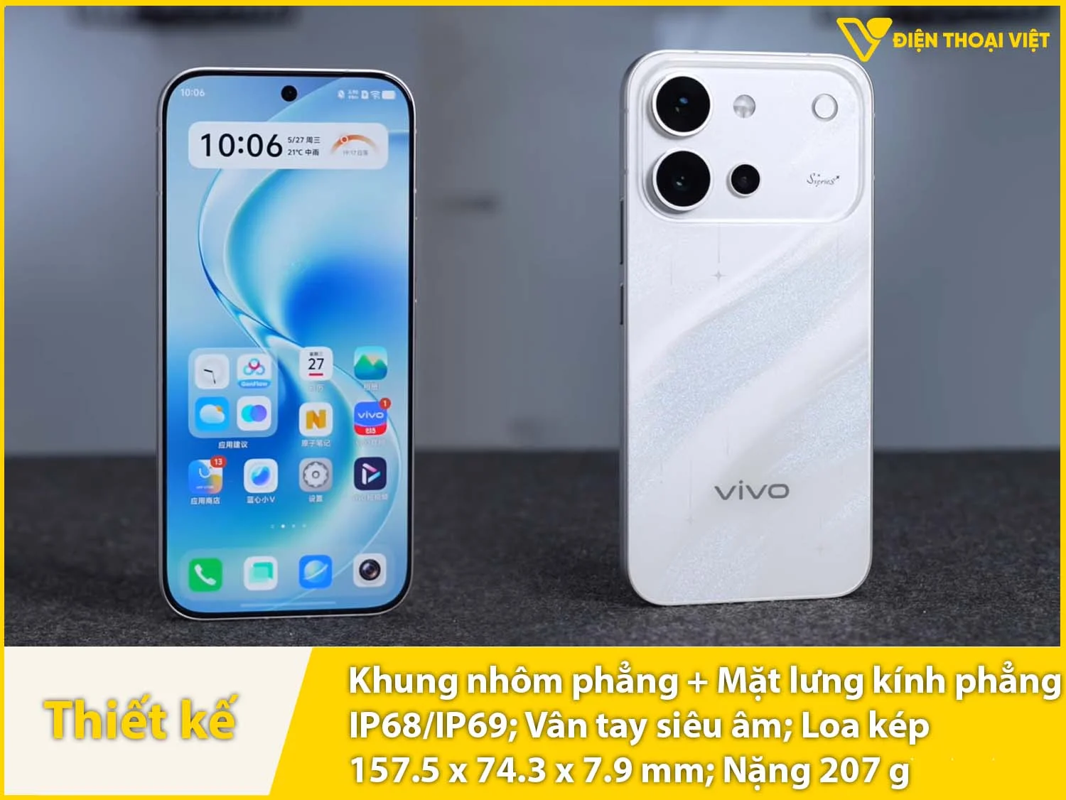 Ngoại hình vuông vức & Khung kim loại, 2 mặt kính