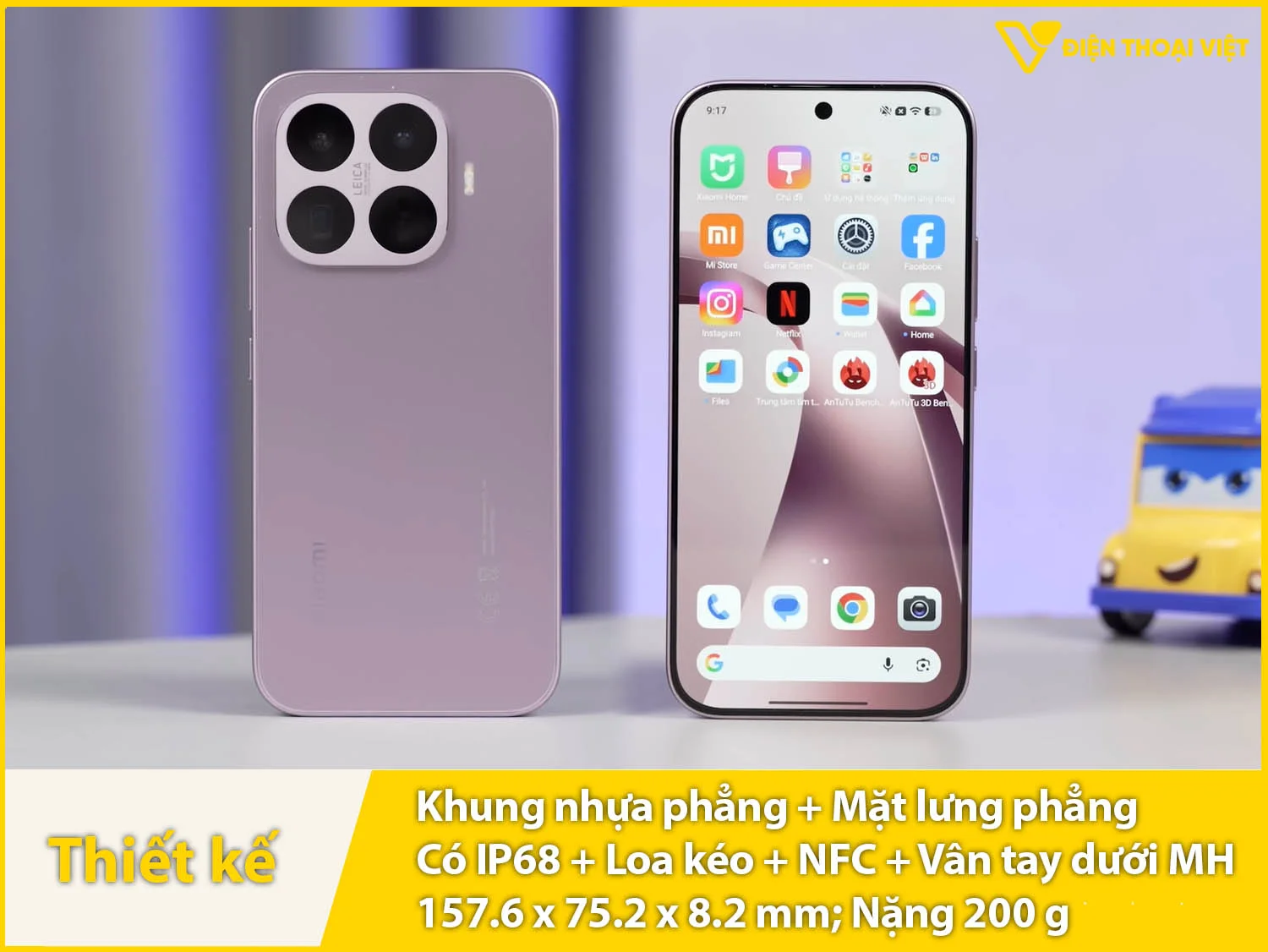 Ngoại hình nhỏ gọn & Mặt lưng thủy tinh hữu cơ phẳng có IP68