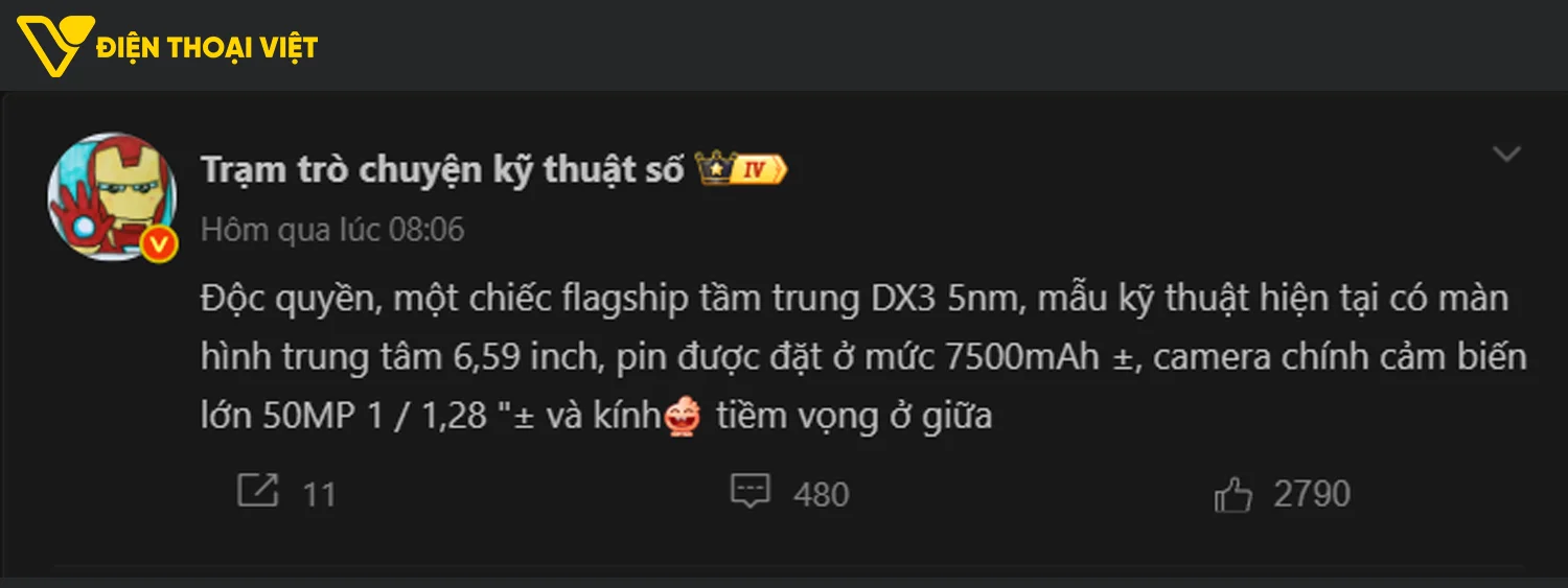 Thông số Vivo X500 được tiết lộ