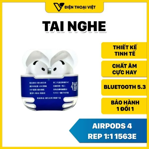 Tai nghe AirPods 4 Rep 1:1 Hổ Vằn 1563E