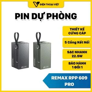 Pin dự phòng Remax RPP 609 PRO 60.000mAh Dung Lượng Cao
