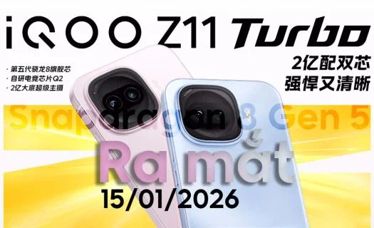 iQOO Z11 Turbo ra mắt 15/01/2026: Lột xác thiết kế, nâng cấp toàn diện