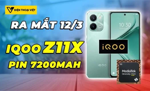 iQOO Z11x ra mắt 12/03/2026: Pin 7200mAh, chip Dimensity 7400 Turbo