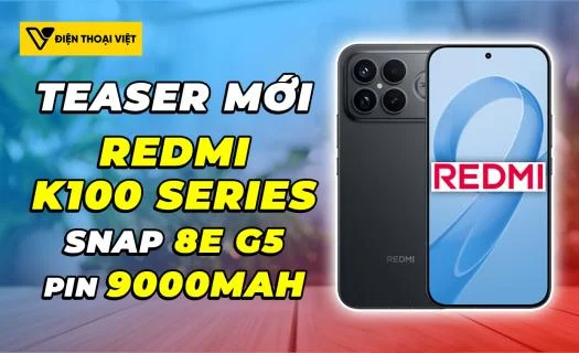 REDMI K100 Series nhá hàng teaser mới: Pin 9000mAh, hiệu năng hạ cấp về Snapdragon 8 Elite Gen 5