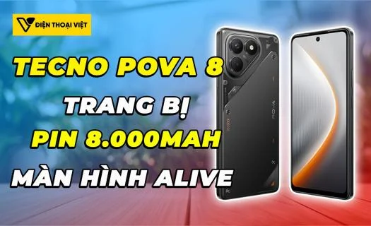 Tecno Pova 8 trình làng: Nâng cấp pin 8.000 mAh siêu bền, màn hình ma trận Alive ở mặt sau