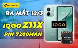 iQOO Z11x ra mắt 12/03/2026: Pin 7200mAh, chip Dimensity 7400 Turbo