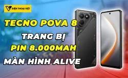 Tecno POVA 8 trình làng: Nâng cấp pin 8.000 mAh siêu bền, màn hình ma trận Alive ở mặt sau