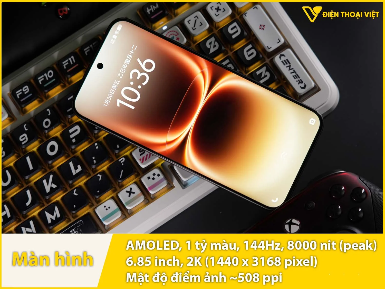 AMOLED 6,85 inch - 144Hz - 8000nit