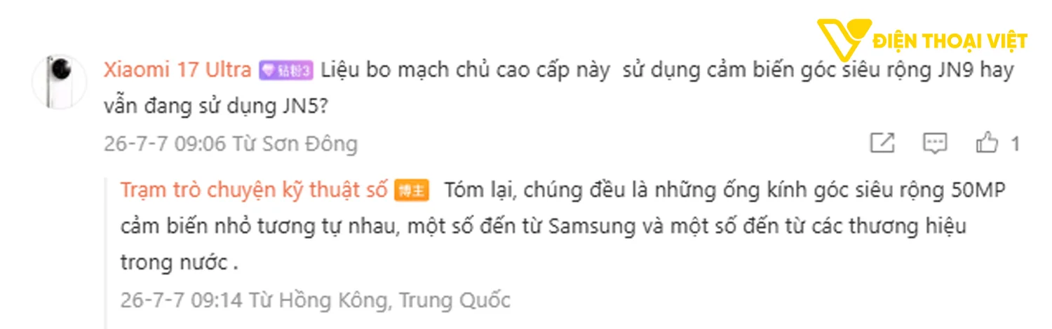 Một người dùng đã đặt câu hỏi khá thú vị về hệ thống camera