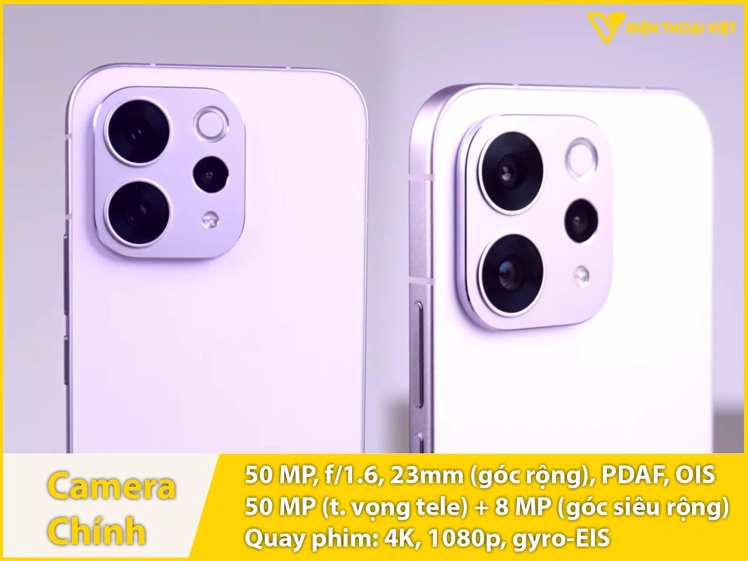 Camera chính 50MP & Quay phim 4K