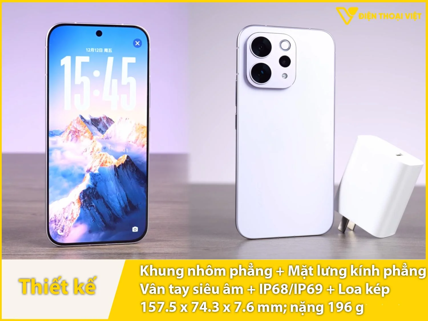 Thiết kế vuông vức, cao cấp với IP68/IP69