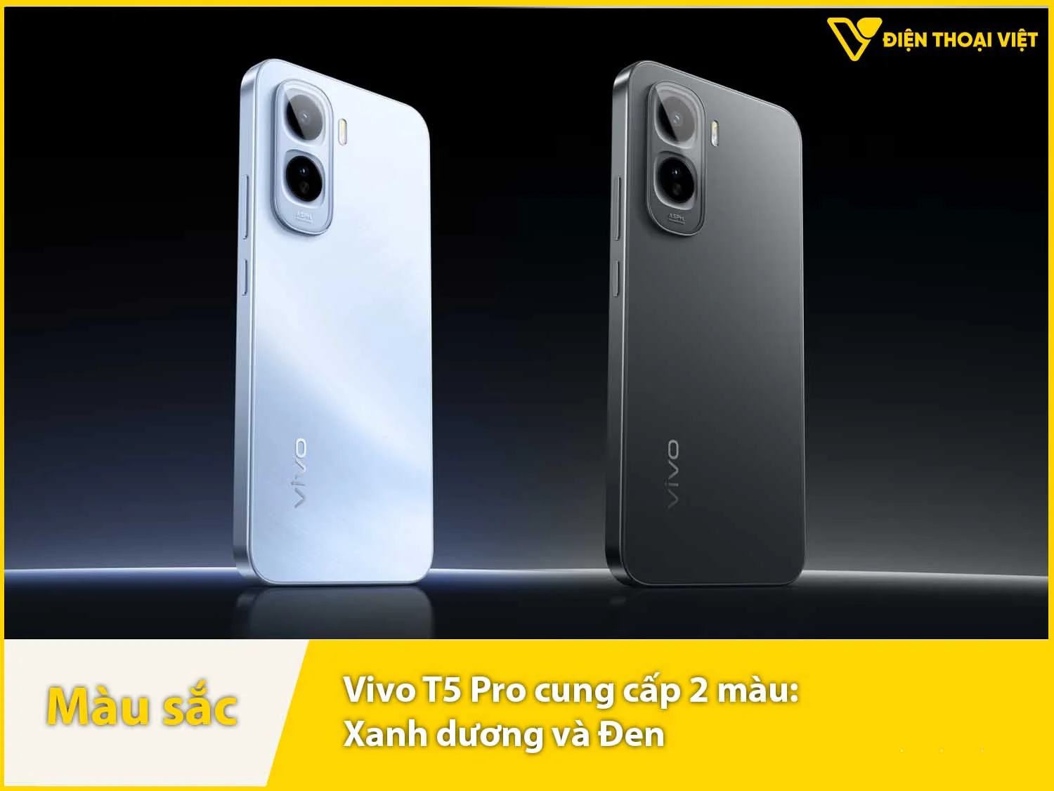 Vivo T5 Pro cung cấp 2 màu sắc Xanh dương và Đen