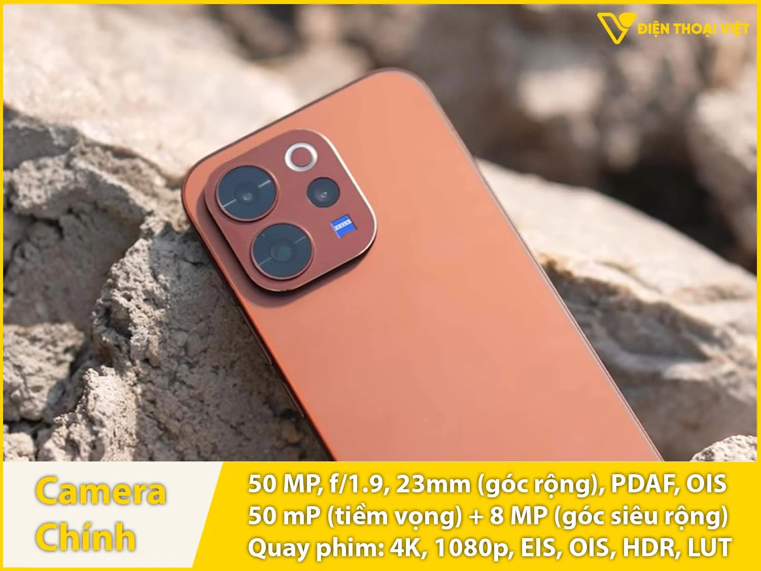 Camera sau 50MP + Góc rộng 8MP + Tele 50MP