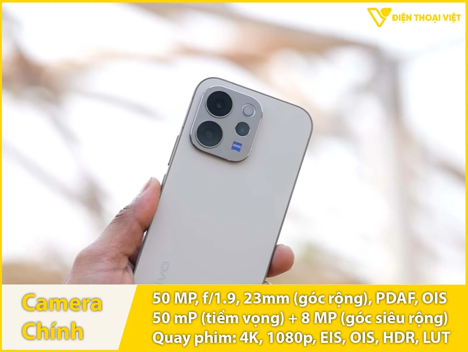Camera sau 50MP + Góc rộng 8MP + Tele 50MP