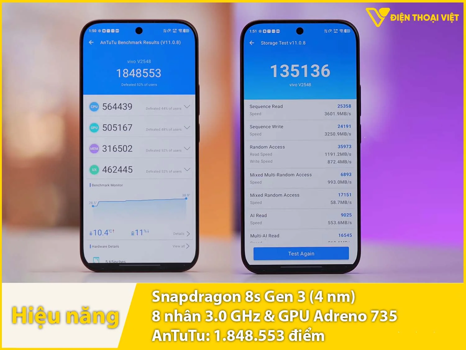 Snapdragon 8s Gen 3 - 1.848.553 điểm AnTuTu