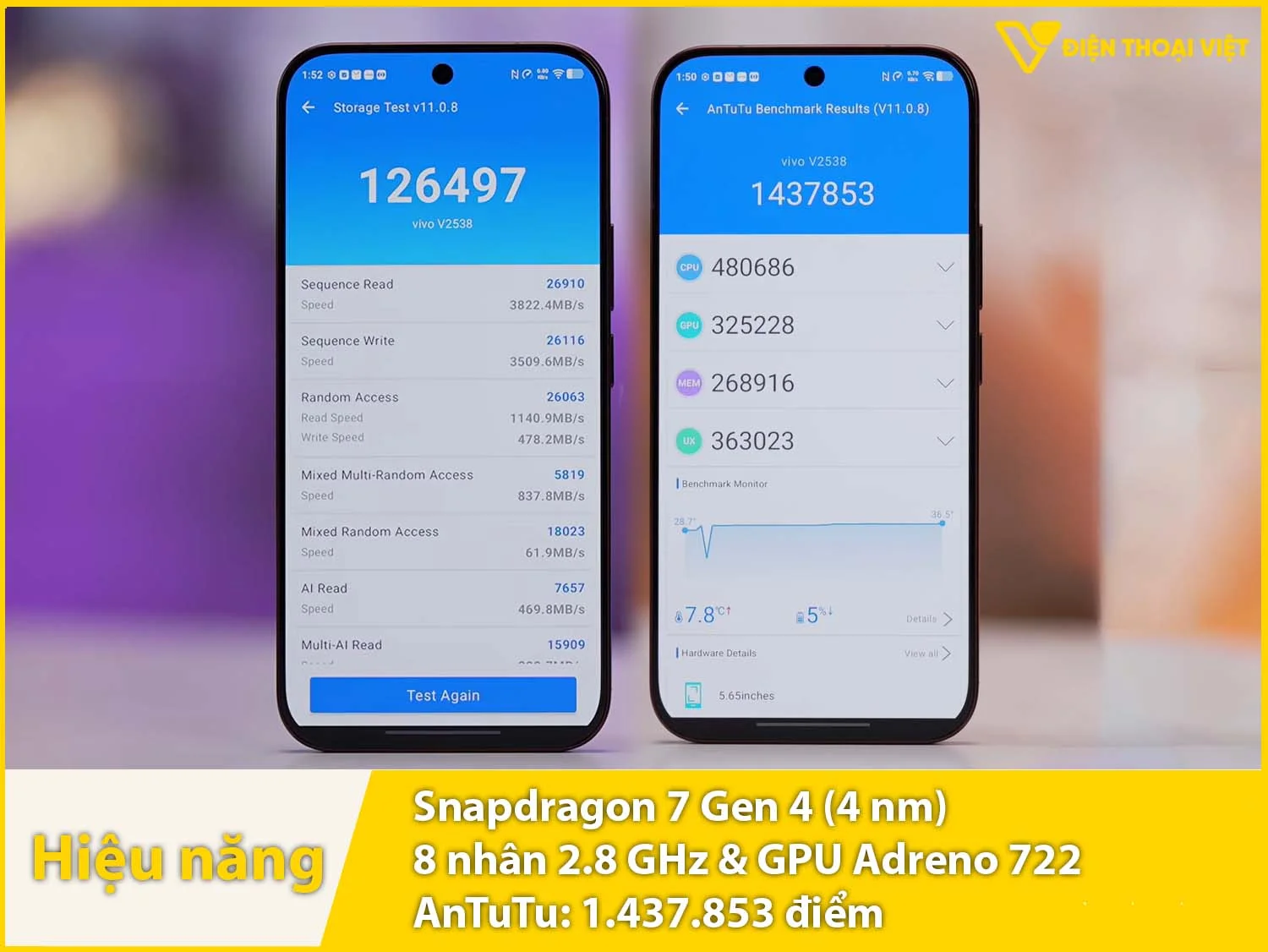 Snapdragon 7 Gen 4 - 1.437.853 điểm AnTuTu